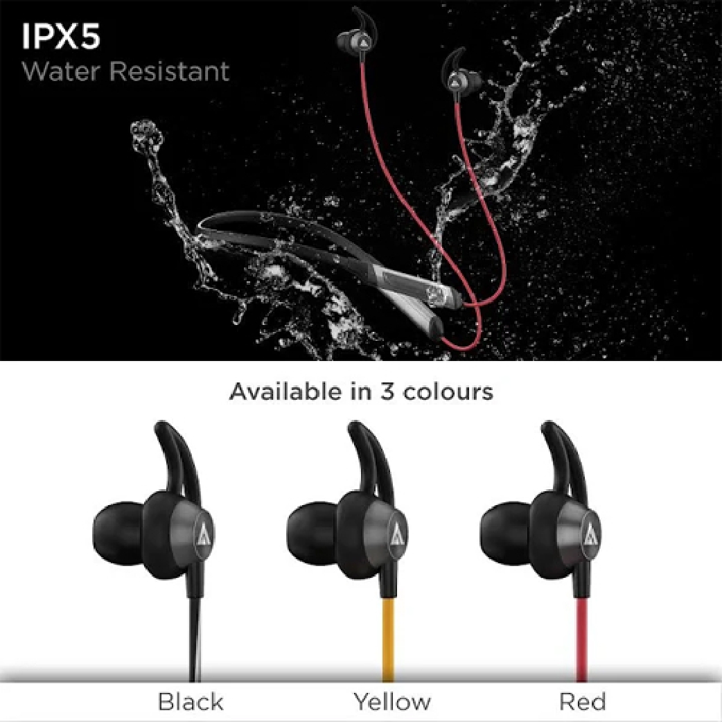 BOULT AUDIO yellow Boult Audio ProBass XCharge In-Ear Wireless Bluetooth Earphones